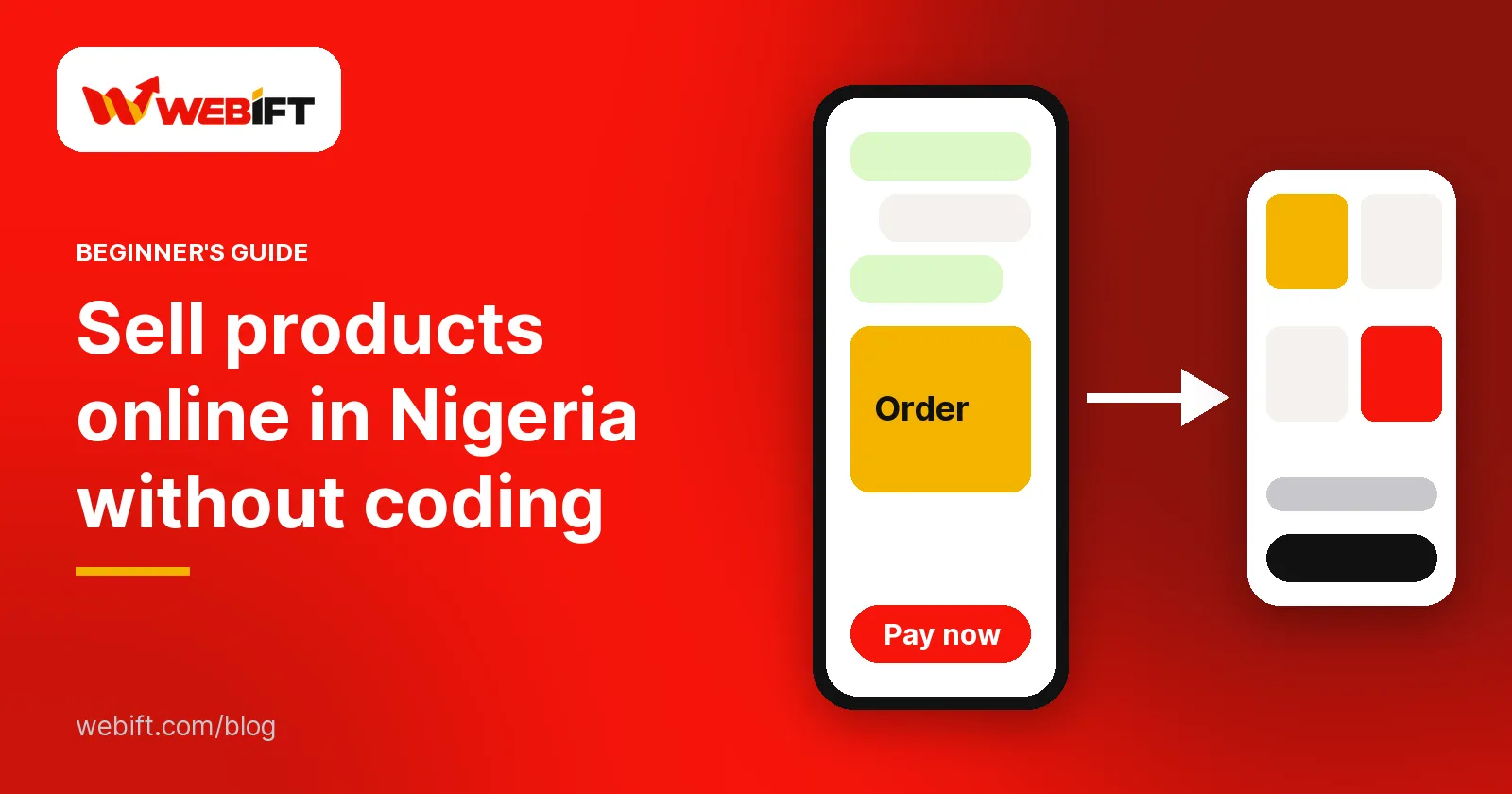 A phone showing a chat order turning into a mobile storefront, for selling products online in Nigeria without coding